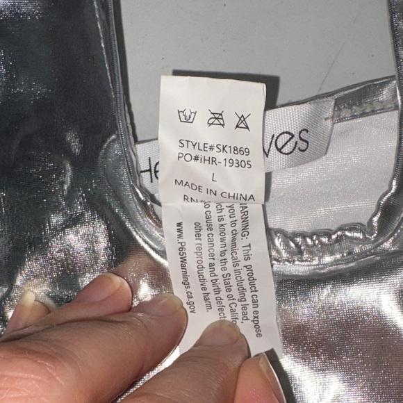 #43 Silver Halter Bodysuit - Picture 3 of 5